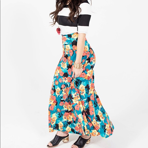 XXS Lularoe Maxi Skirt Dress Summer Floral - Picture 7 of 7